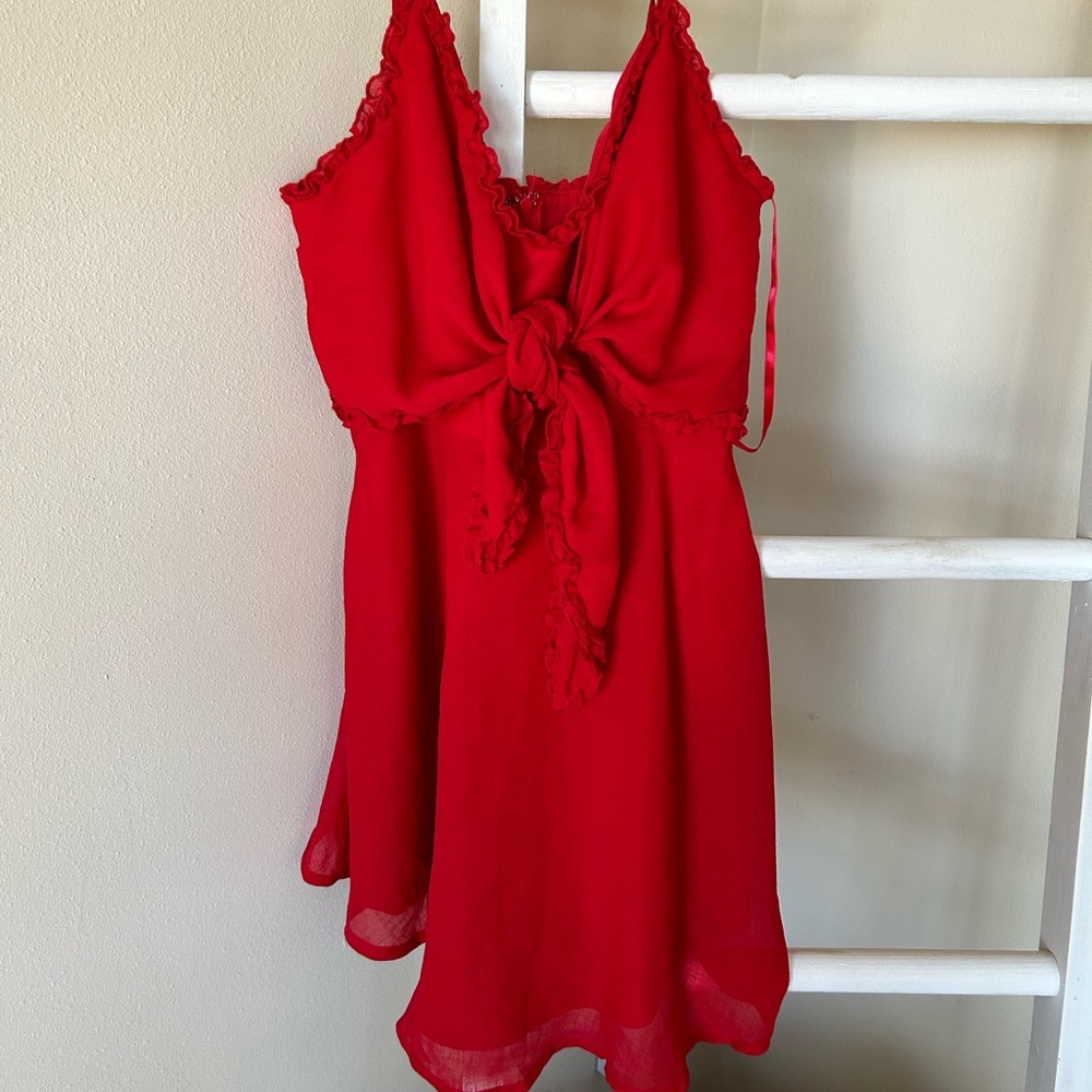 Red baby doll dress